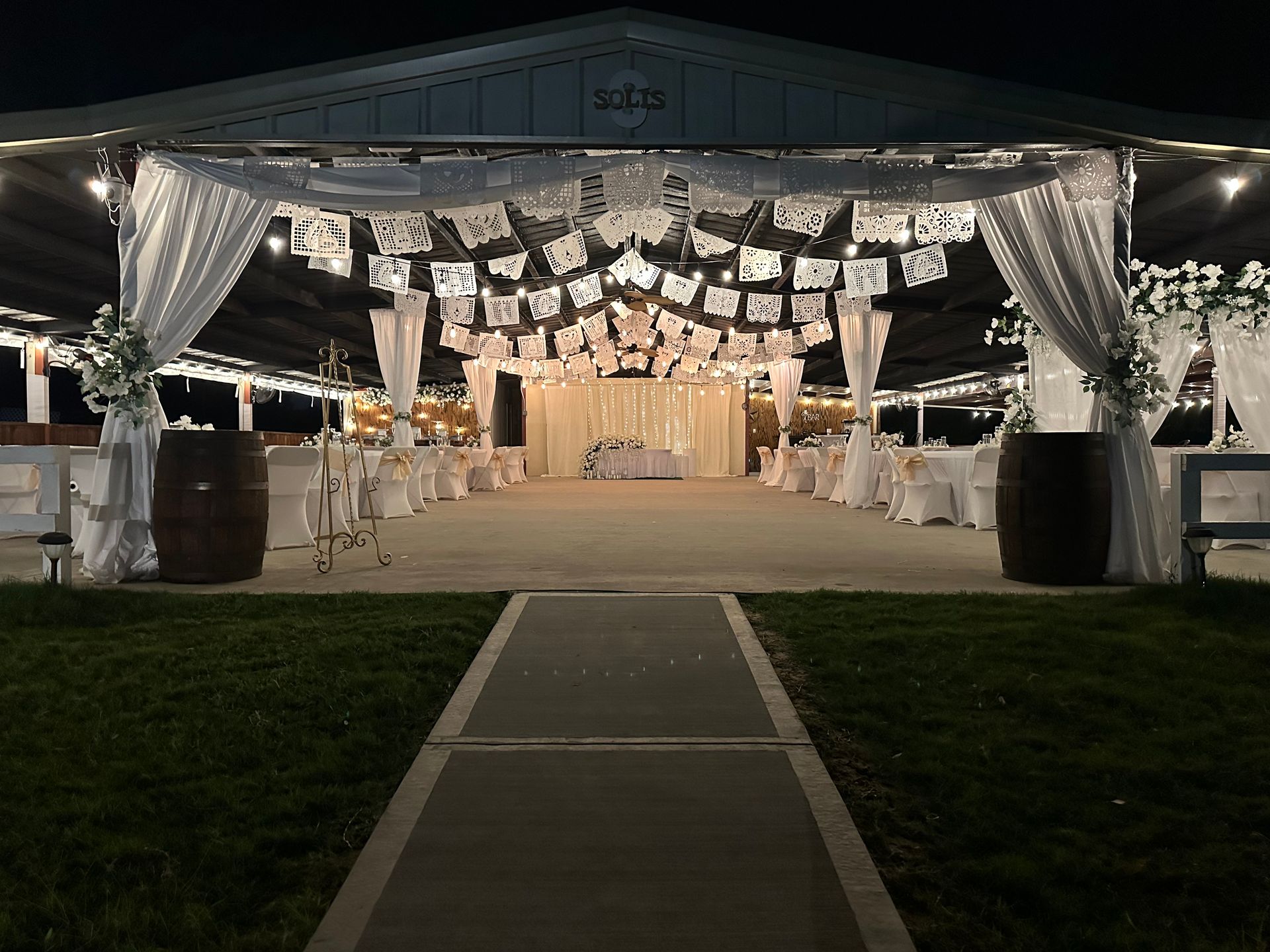 Betancourt's Ranch Venue decorated for a wedding celebration.